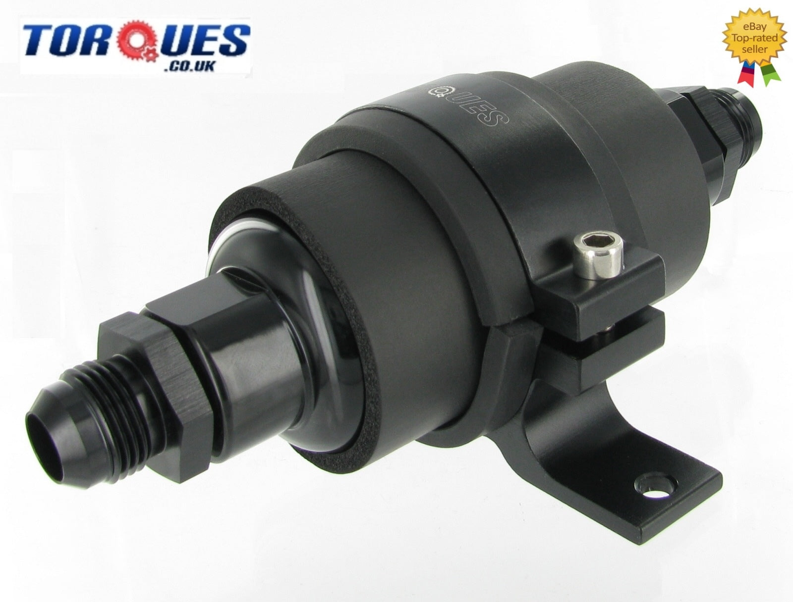 AN -10 (AN10 JIC -10) Black Anodised Billet Fuel Filter 30 Micron And