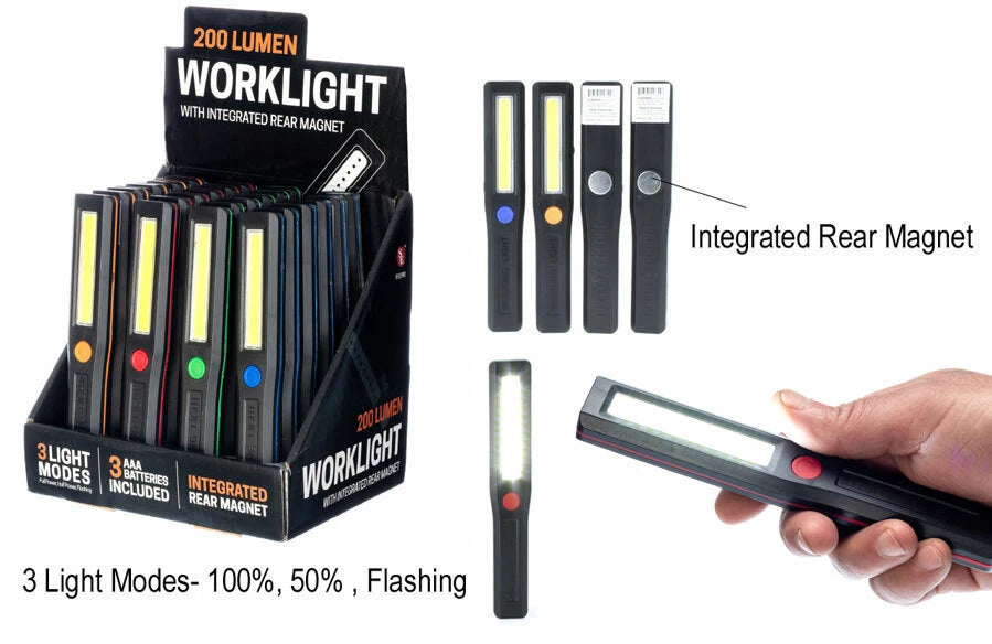 4 Hand Held Led 200 Lumen Work Lights Shop Flashlight 3 Modes