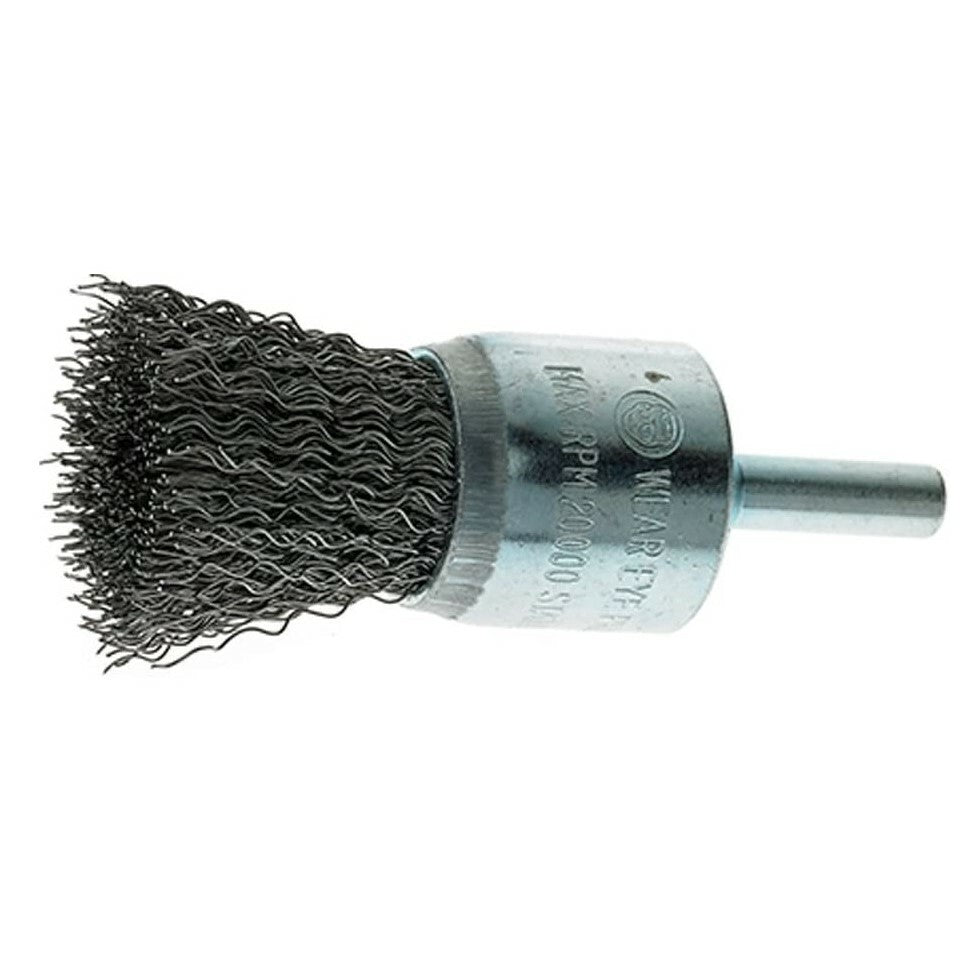 1" Crimped Wire End Brush Stainless Steel with 1/4" Shank for Die