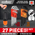 27 Allen Wrench Hex Key Set Ball End Short Long Arm Mm/inch Folding