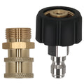 2x M22-14mm to 1/4" Quick Connect Brass Pressure Washer Coupler 5000PSI