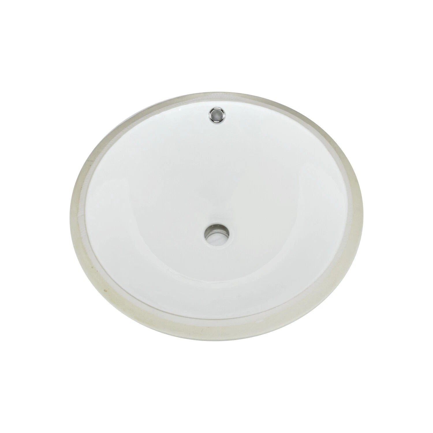 Ladle Shaped Undermount Bathroom Vanity Sink, 17-1/2" Diameter White