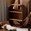 Elegant For Solid Wood Window Display Shelf For Tea Set And Small