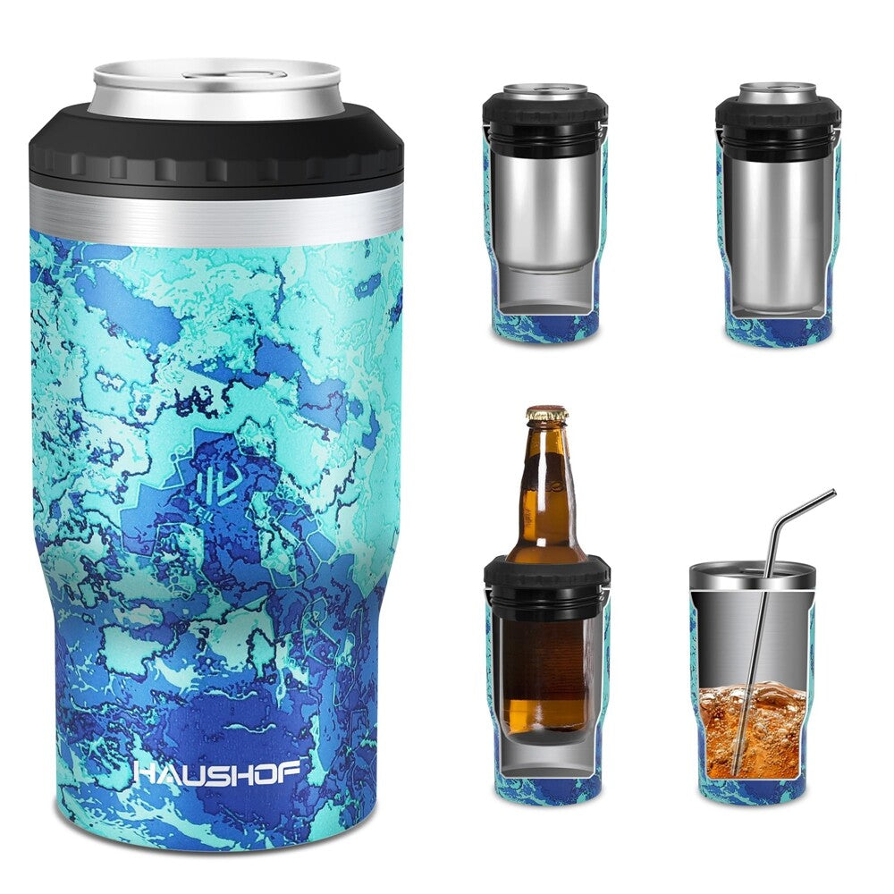 HAUSHOF 12oz Can Cooler BPA Free 4 in 1 Insulated Double Wall Slim Can