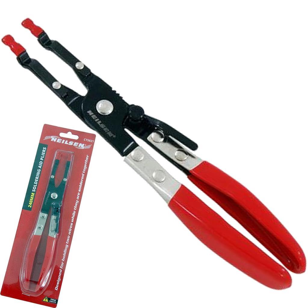 Neilsen 2 Wire Hold Holder Soldering Solder Aid Steel Pliers 240mm Opens in a ne