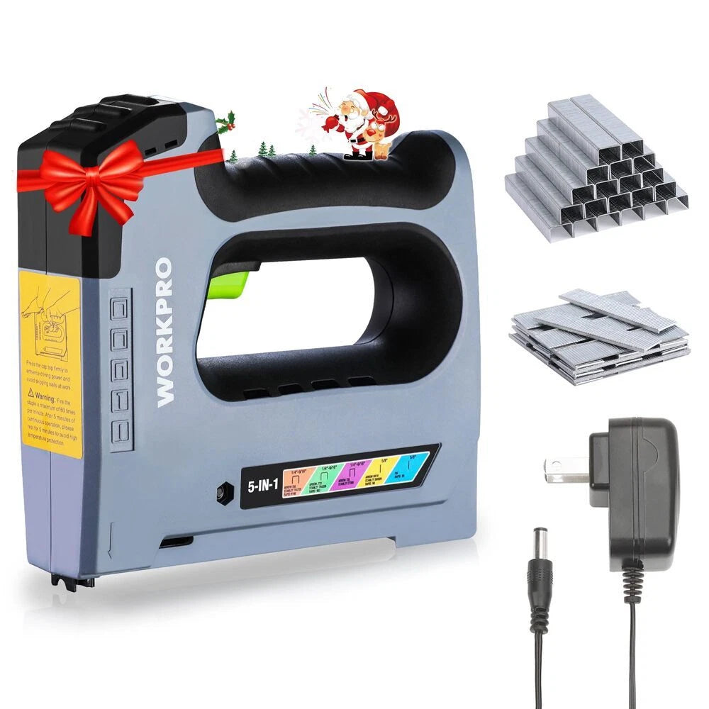 Workpro 5 In 1 Electric Cordless Staple Gun 3.6V Rechargeable 2000