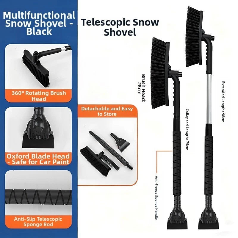 Winter Car Snow And Ice Scraper With Extendable Handle And Ergonomic
