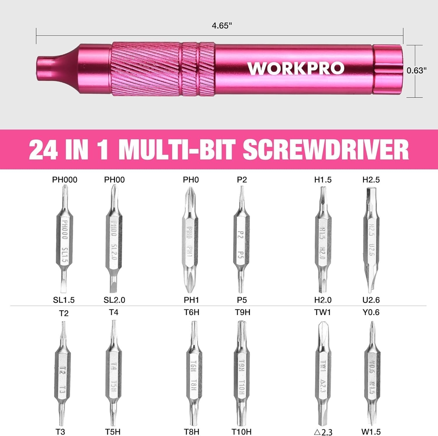 WORKPRO 24 in 1 Multi Bit Mini Screwdriver Set by WORKPRO