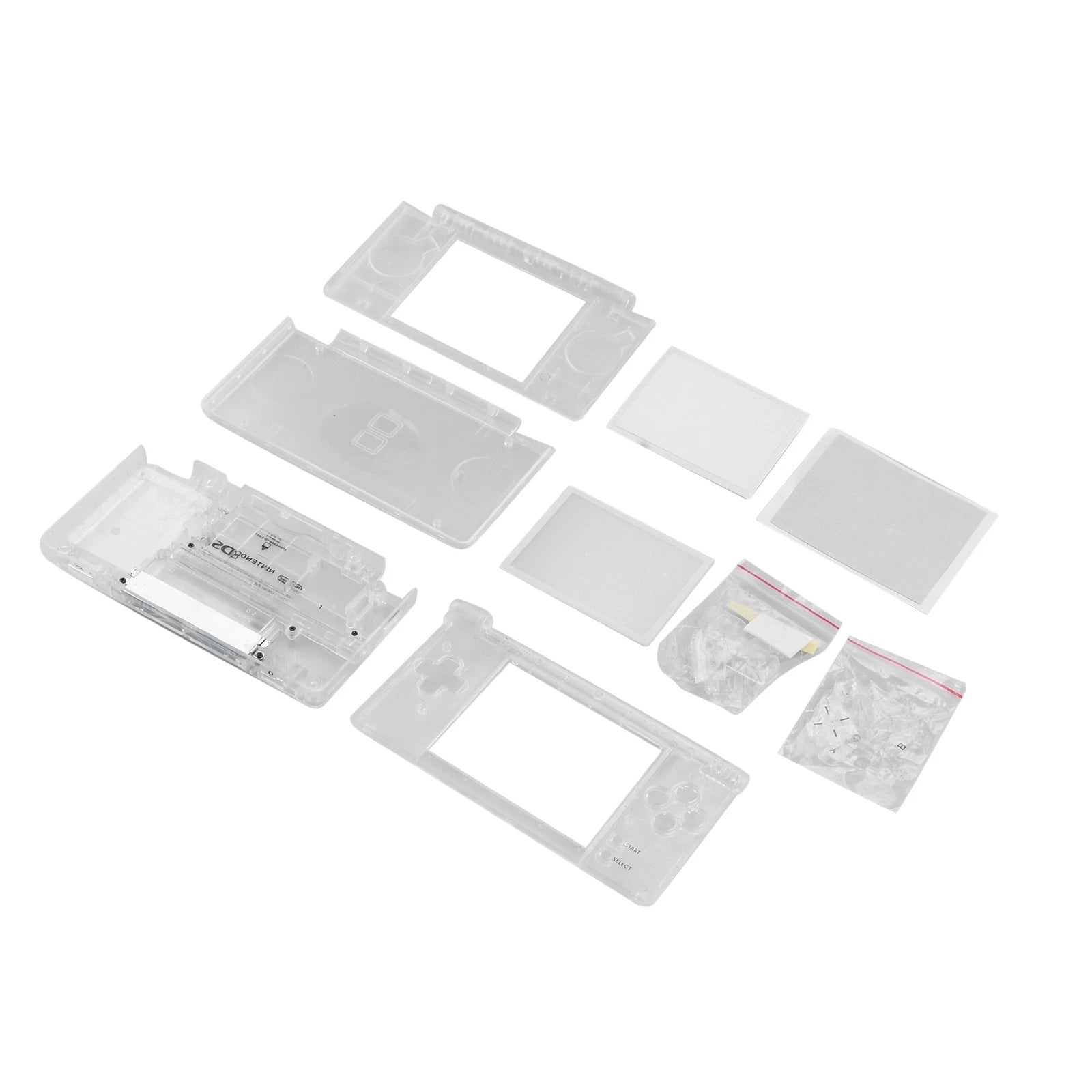 Transparent Full Housing Shell Case Replacement Kit For Nintendo Ds
