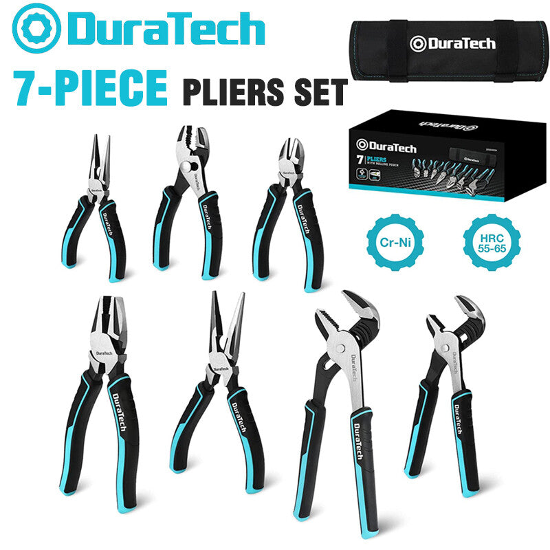 DURATECH 7-Piece Pliers Set Premium Cr-Ni Construction with Oxford