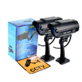 New 2x Dummy Security Camera Fake Flashing Light Home Surveillance