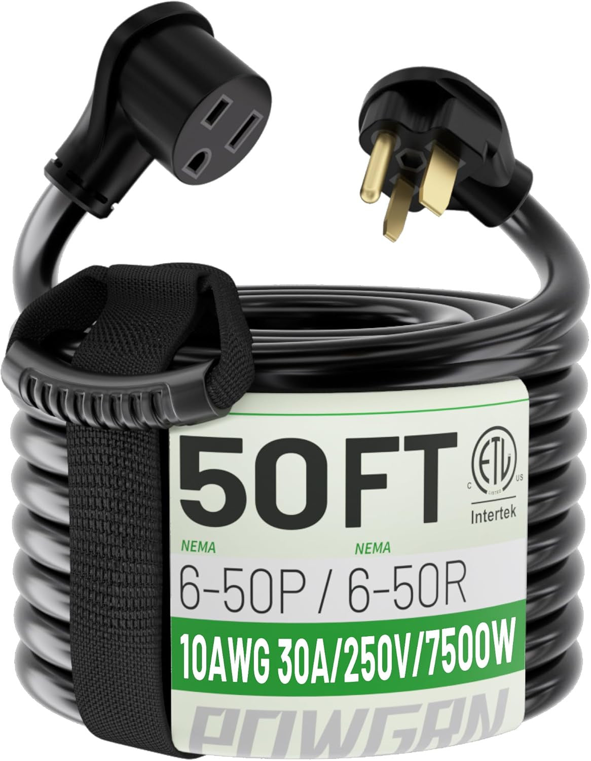 30 AMP 50Ft Welder Extension Cord Outdoor 10 Gauge, 250V NEMA 6-50