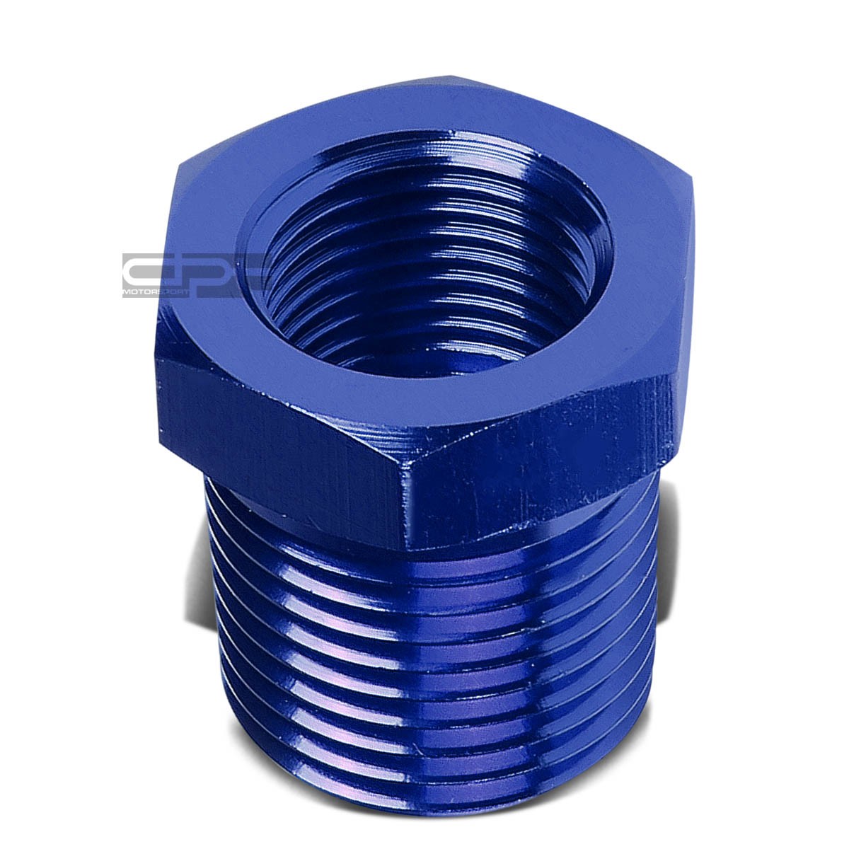 1/2"-14 Male To 3/8"-18 Female Blue NPT Piping Thread Reducer Adapter