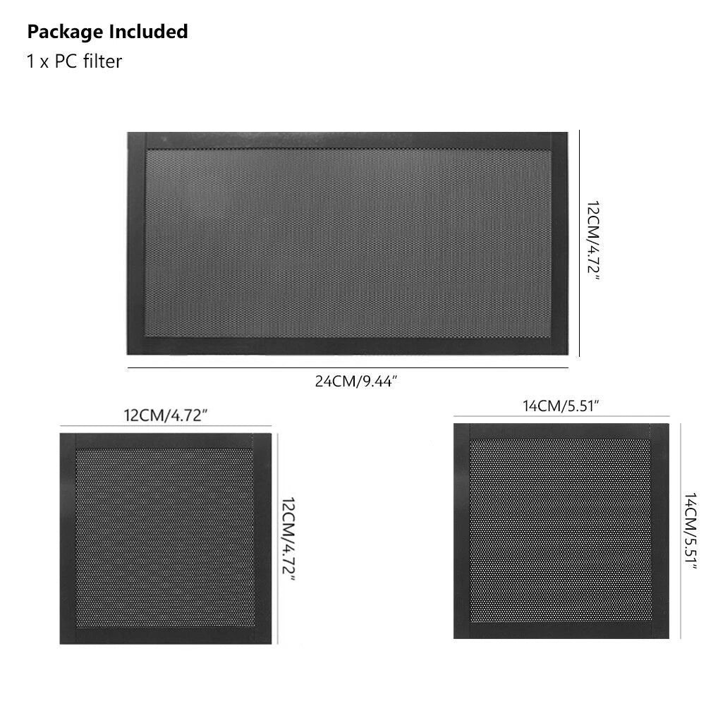 3sizes Optional 1.8mm Thick Magnetic Pc Dust Filter Cooling Fan Mesh