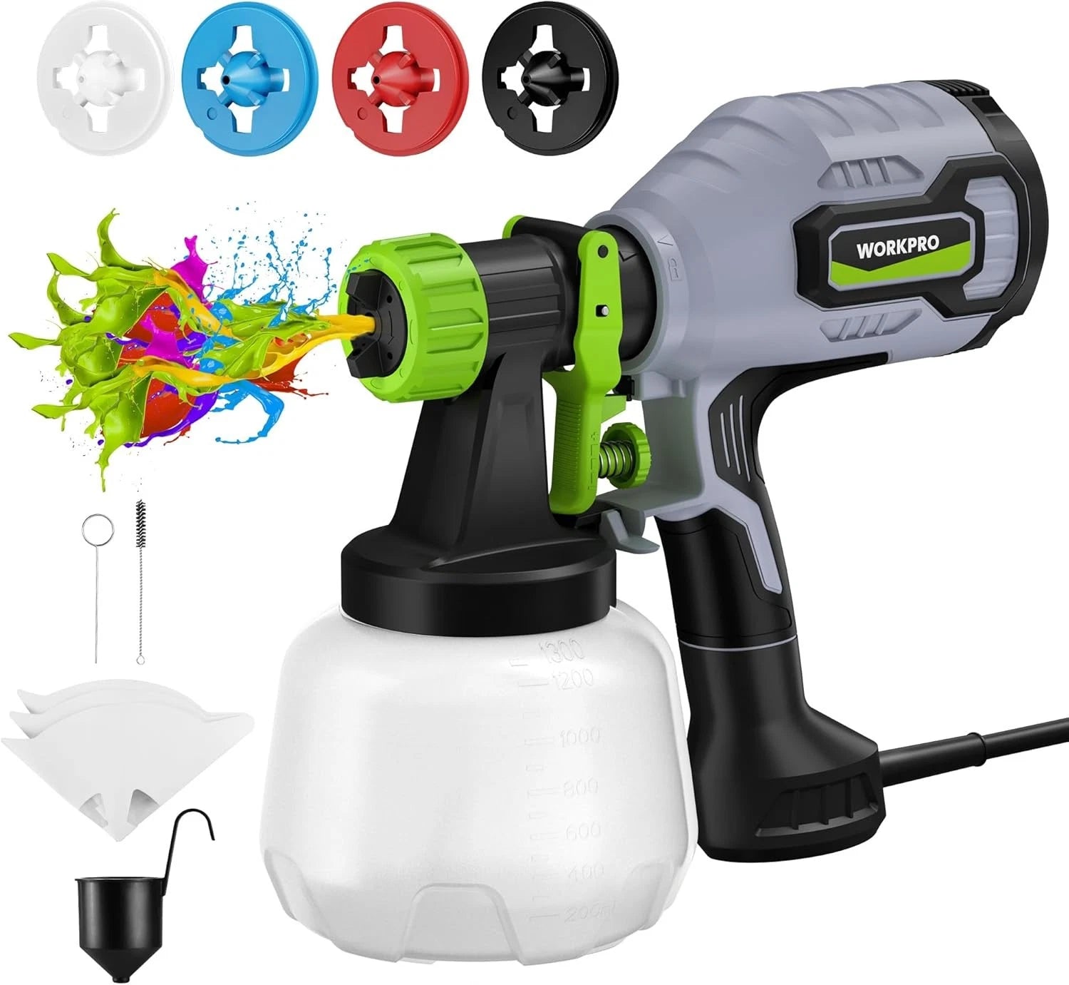 Workpro 600W High Pressure Paint Sprayer Hvlp Spray Paint Gun W/max