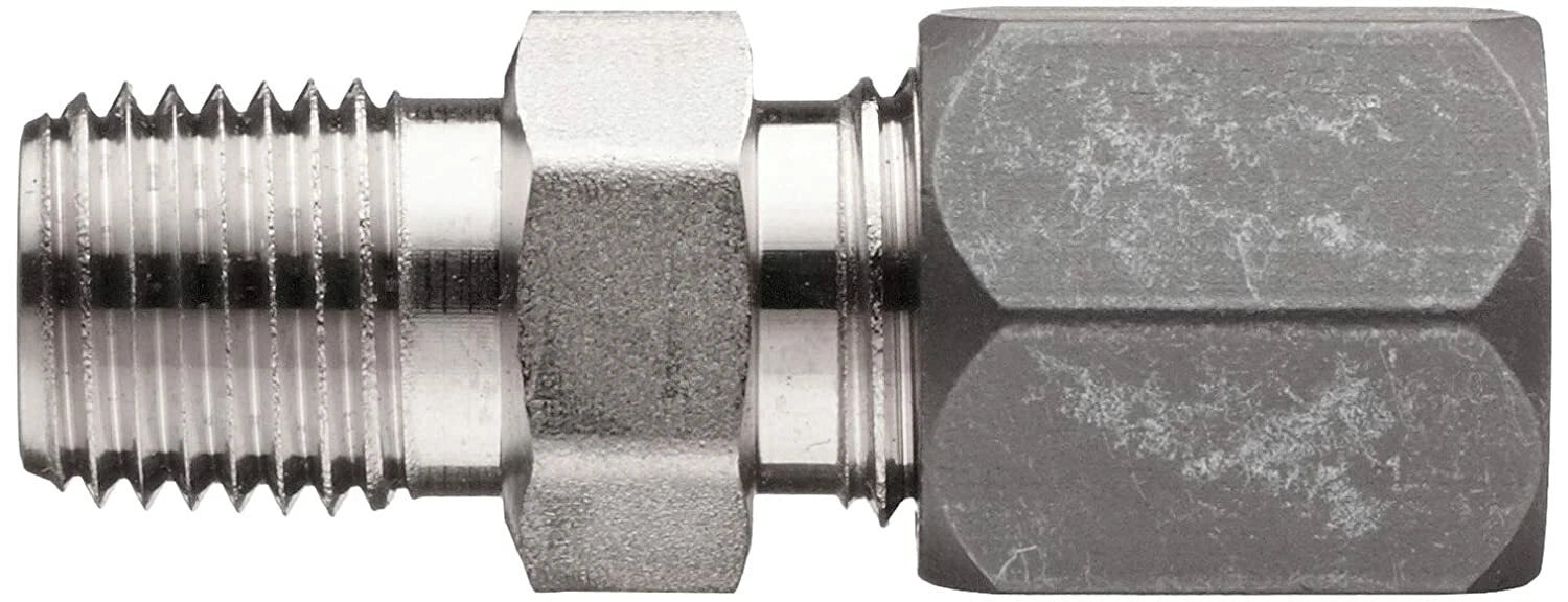 Compression Hydraulic Fitting 1/4" Flareless X 1/4" Male Npt Pipe