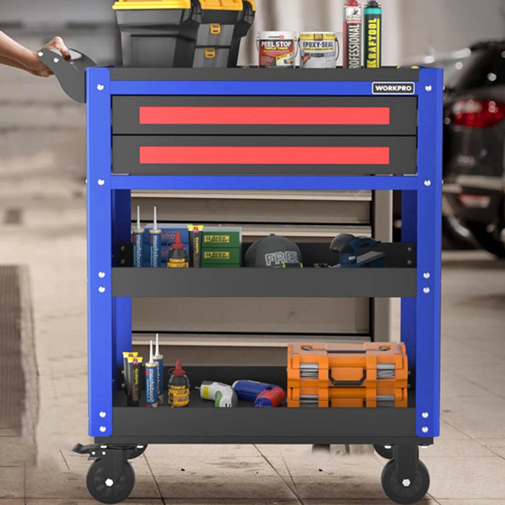 Workpro 28" Heavy Duty 2-drawer Rolling Tool Cart Utility Cart