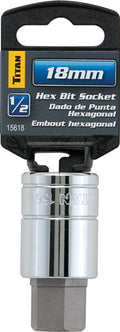 Titan 1/2-Inch Drive 18mm Hex Bit Socket by Titan