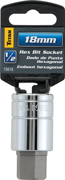 Titan 1/2-Inch Drive 18mm Hex Bit Socket by Titan