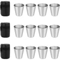Stainless Steel Travel Cups Set Stackable Compact 3.7x2.6x4.1cm