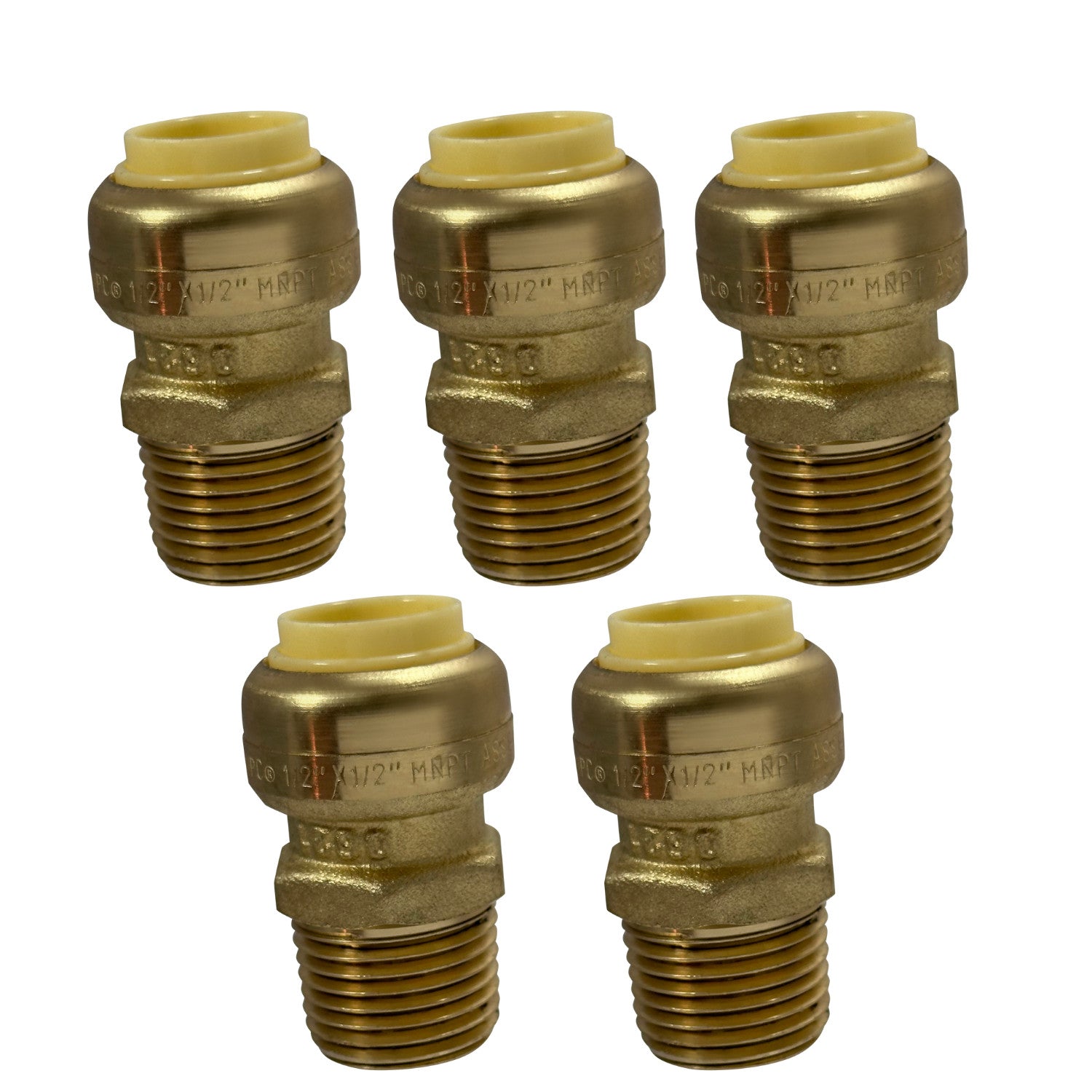 5 Pack XFITTING 1/2" Push Fit x 1/2" Male NPT Adapter,