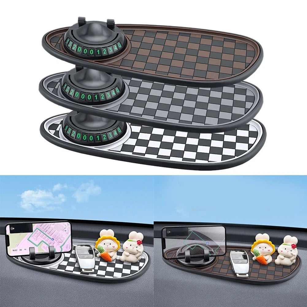 360 Degree Rotatable Phone Mount With Anti Slip Dashboard Mat For Cars