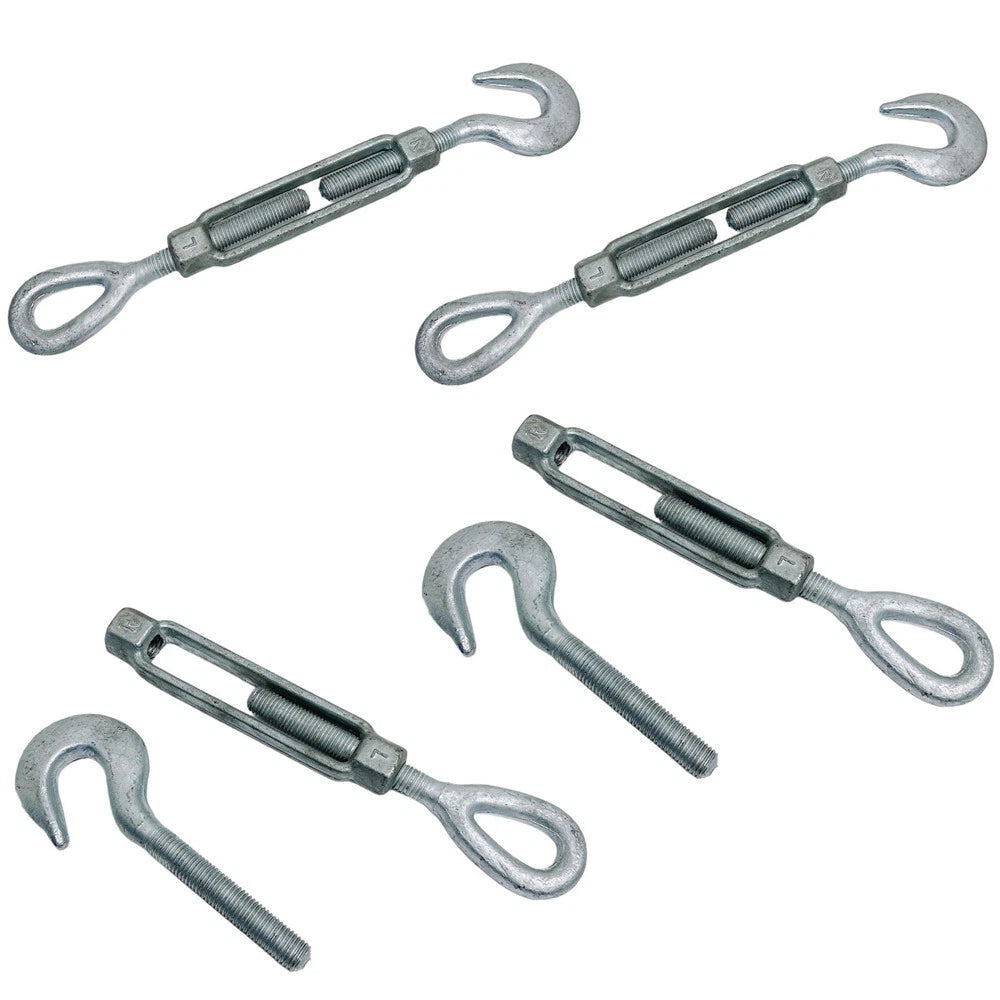 3/4" X 6" Turnbuckle Hook Eye Pulley Galvanized Drop Forge Turnbuckle