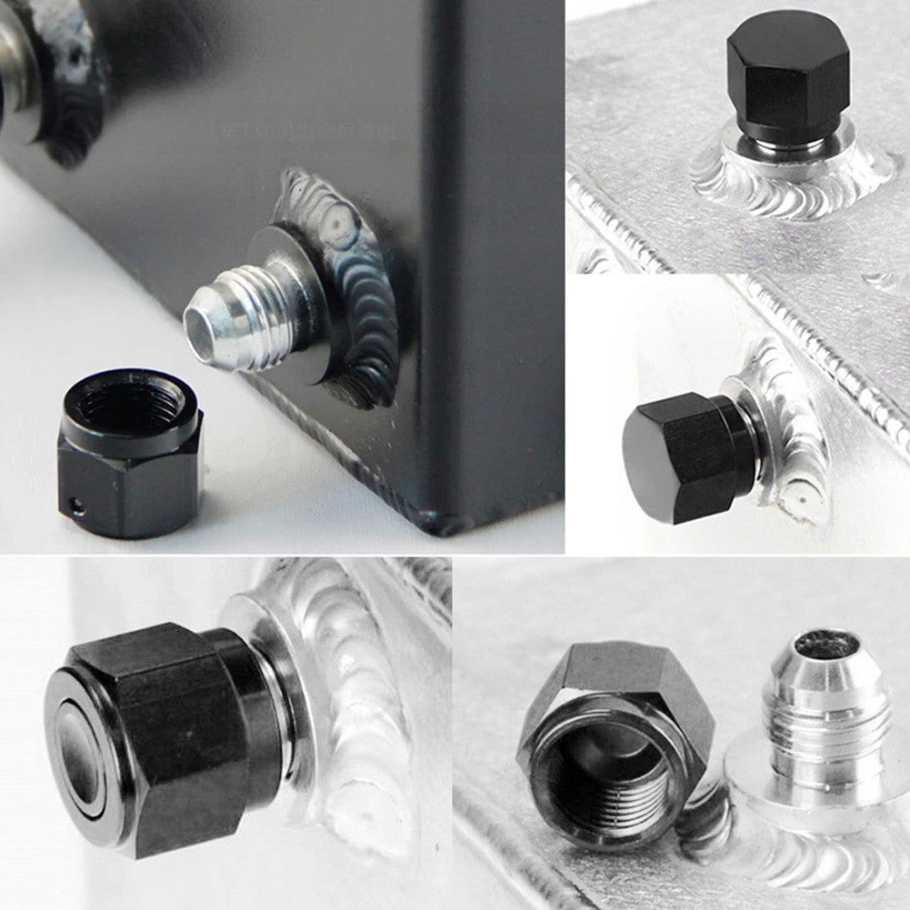 AN4 to AN12 Female Flare Cap Block Off Fittings Made from Anodized AluminumOpens