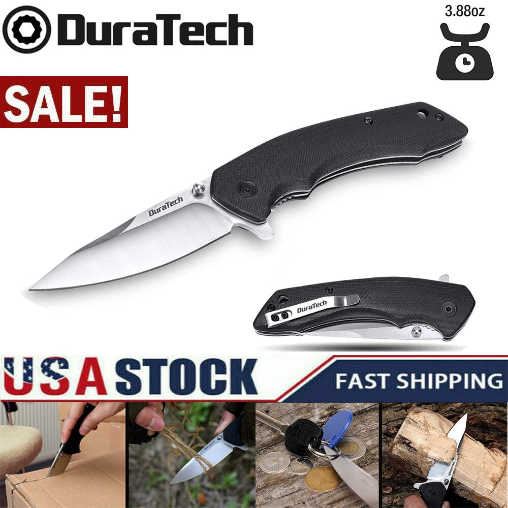 Duratech Folding Knife 3-1/4 Inch Stainless Steel Blade For Edc