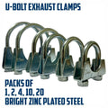 Type U Exhaust Clamps, Universal Reinforced Clips with M8 Nuts 28-77mmOpens in a