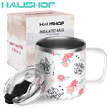 HAUSHOF 14OZ Stainless Steel Mug Tumbler Coffee Mug Cup with Lid for Mothers Day