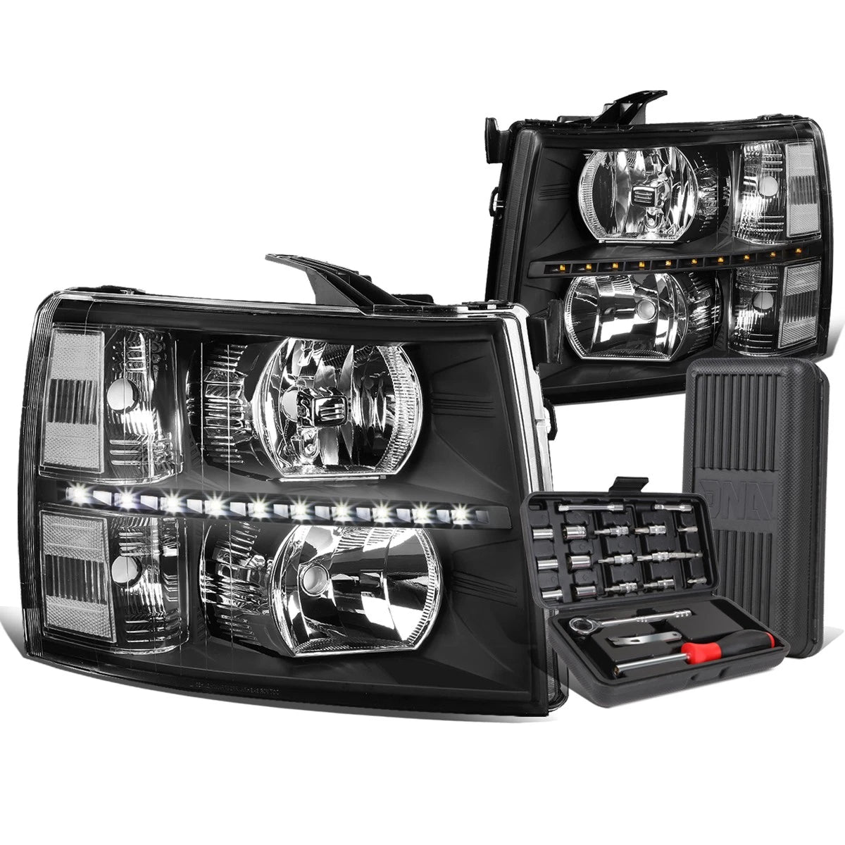For 2007-2014 Chevy Silverado Led Drl Bar Black | Built Supply Co