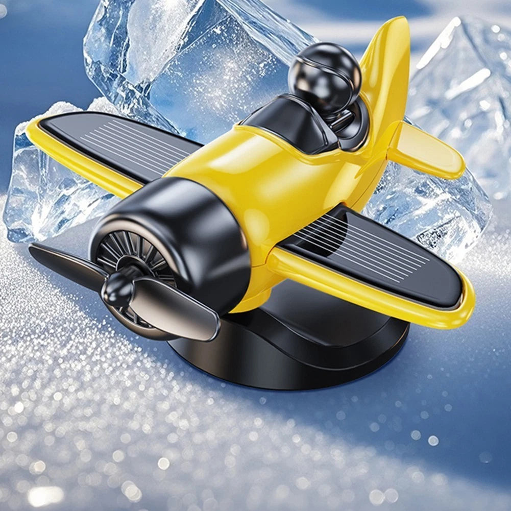 Light Sensitive Aircraft Ornament For Cars With Rotating Propeller