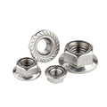 304 Stainless Steel Serrated Flange Nuts M5-M12