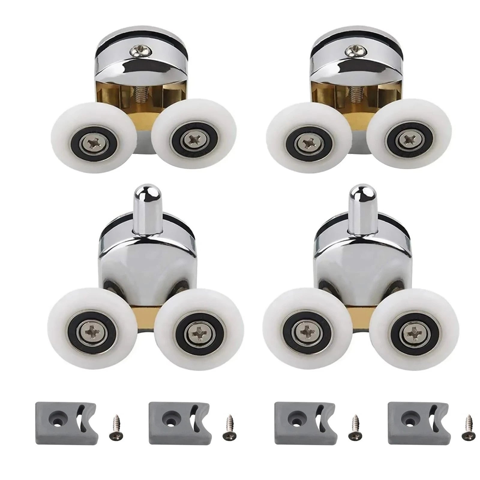 Shower Door Rollers 23mm Top Bottom Replacement No Noise Anti Jump