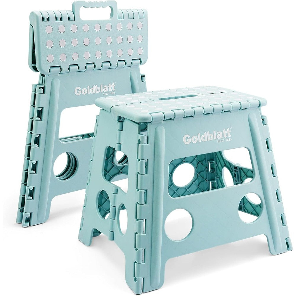 Goldblatt 2PC 12.5" Folding Step Stool Heavy-Duty Plastic Stool 300