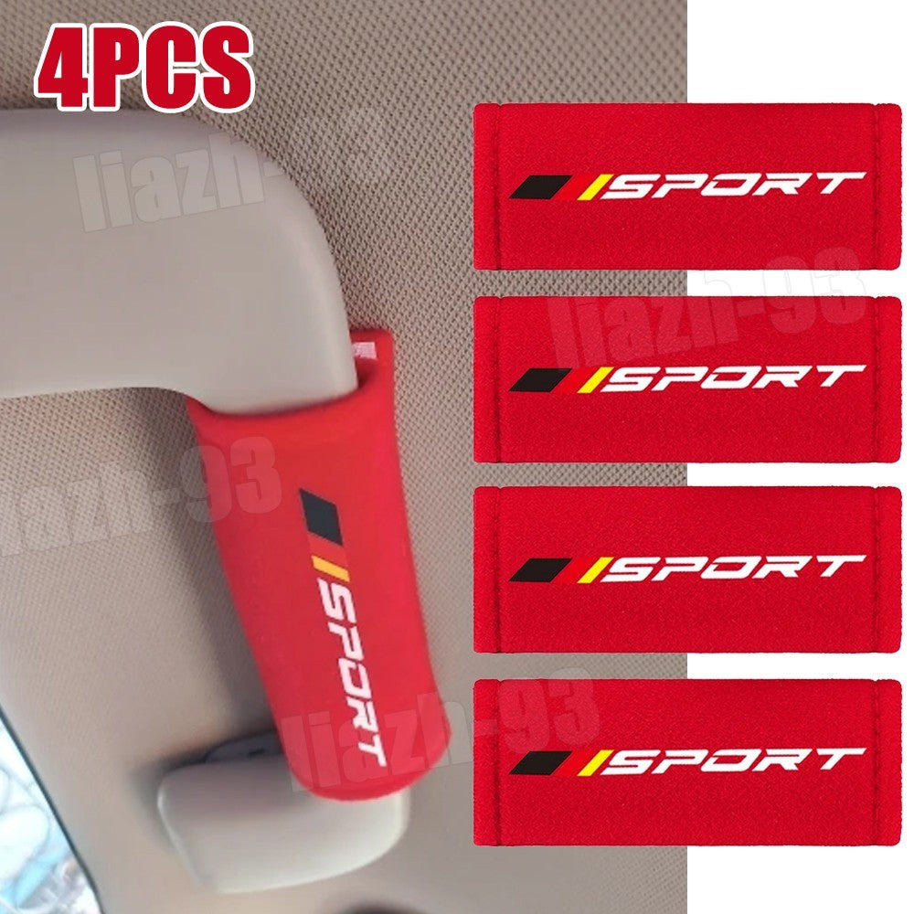4Pcs Car Interior Accessories Roof Handle Armrest Protective Cover