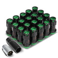 Aluminum Green 16 Lug+4 Rim Lock Nuts+adapter M12x1.25 22mm Od/45mm