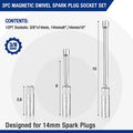 Workpro Magnetic Swivel Spark Plug Socket 3/8" Drive 14mm Thin Wall