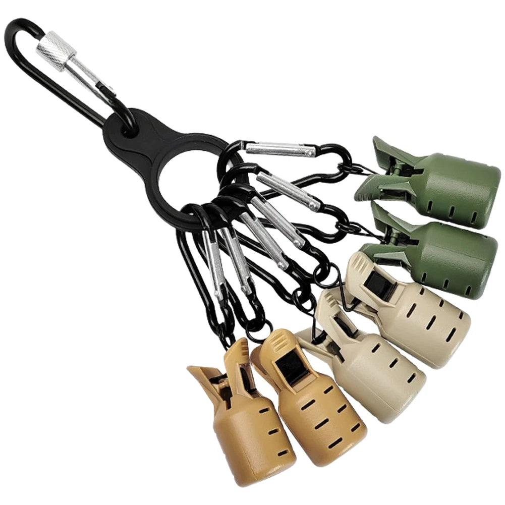 Abs Carabiner Hook System For Wooden Shrimp Hooks With 6 Clips And 6