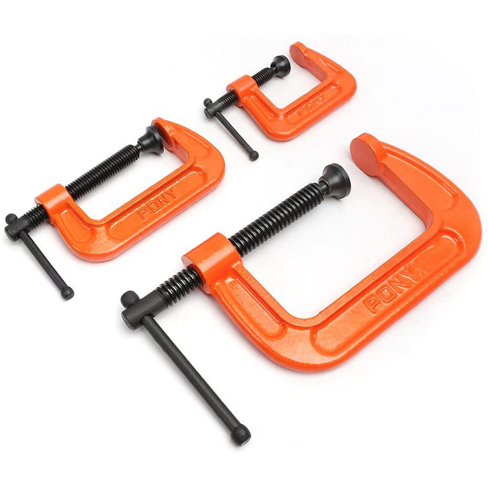 Mini C-Clamp Set 3 Pieces Zinc-Plated