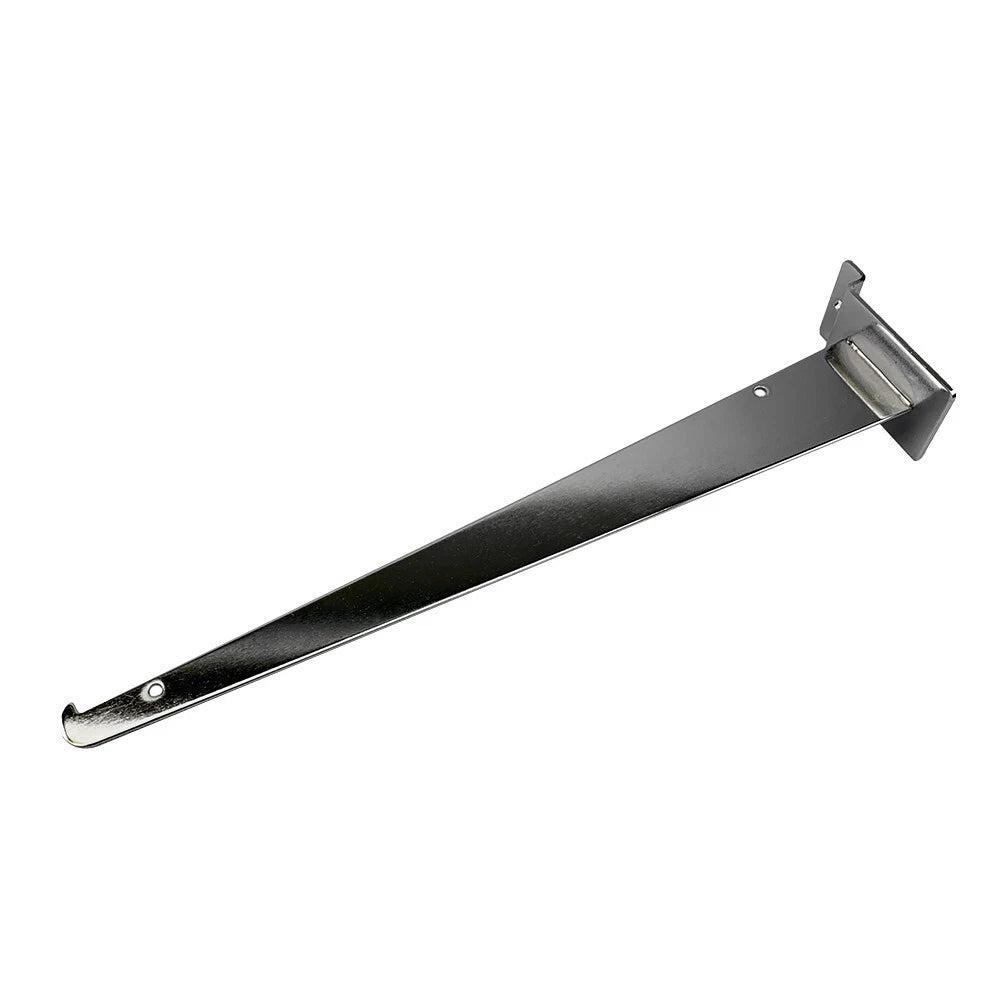 14" Slatwall Shelf Bracket Knife Shelf Display Shelf, Metal, Chrome -