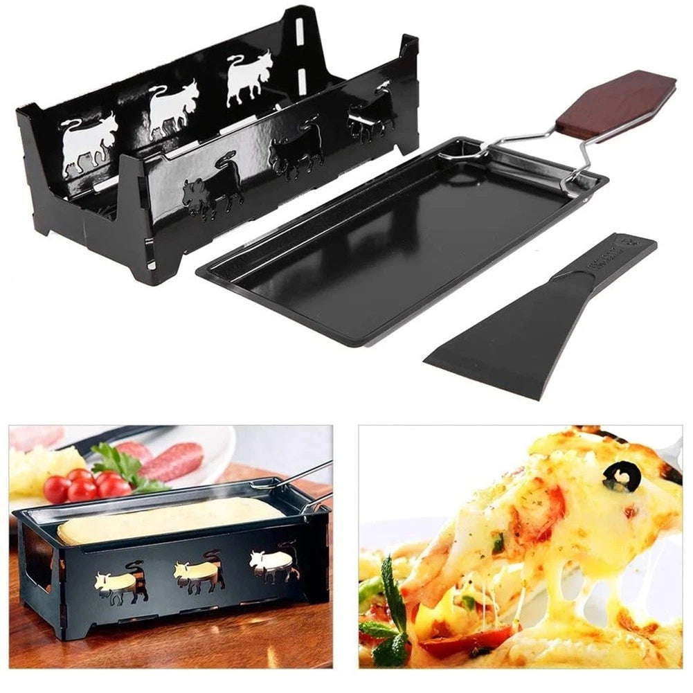 Carbon Steel Cheese Melting Pot Portable With Candles For For Camping