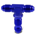 6an An-6 Male On Run Female Bulkhead Flare Blue Anodized Tee Fitting