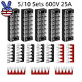 Dual Row 6 Position Screw Terminal Electric Barrier Strip Block 600V