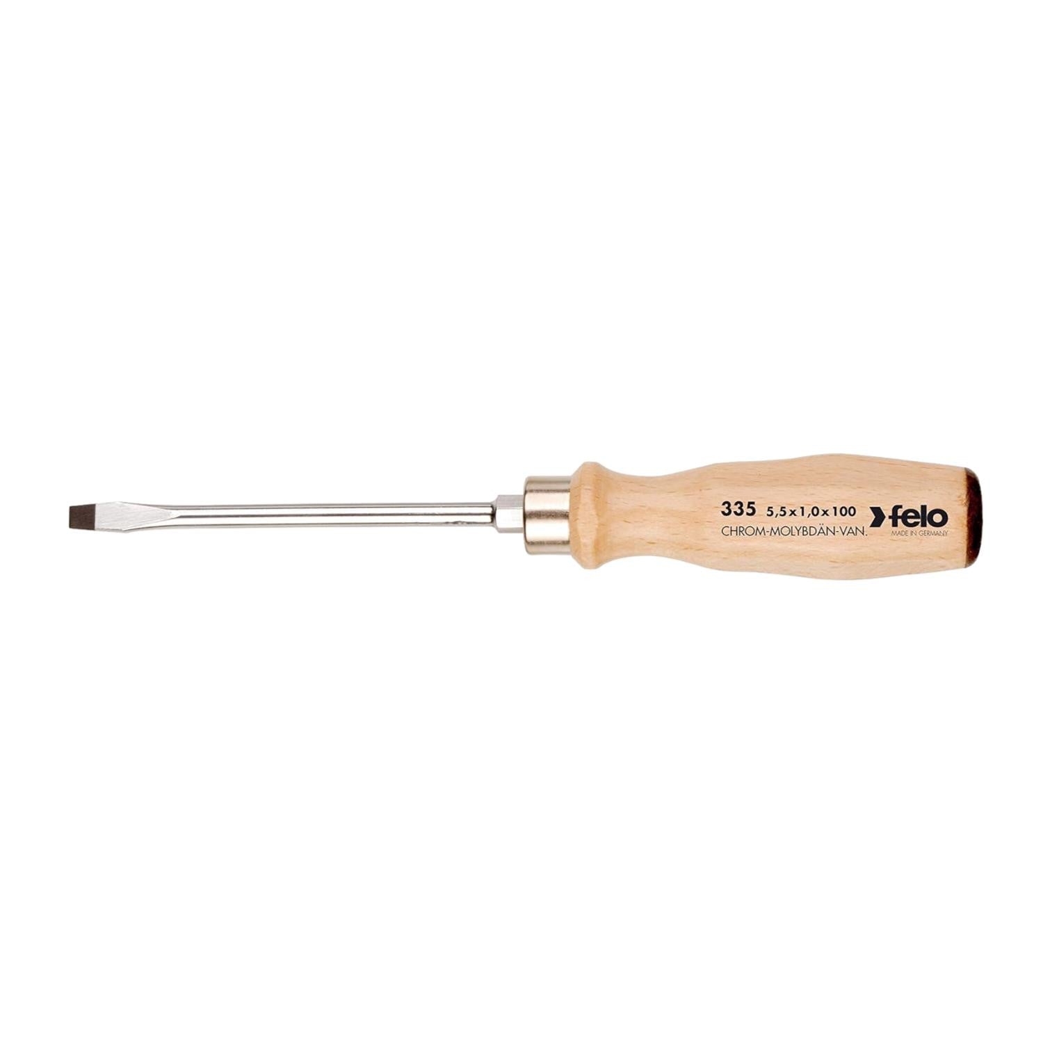 Felo Screwdriver Wooden Handle Sl 10 X 1.6 X 175MM