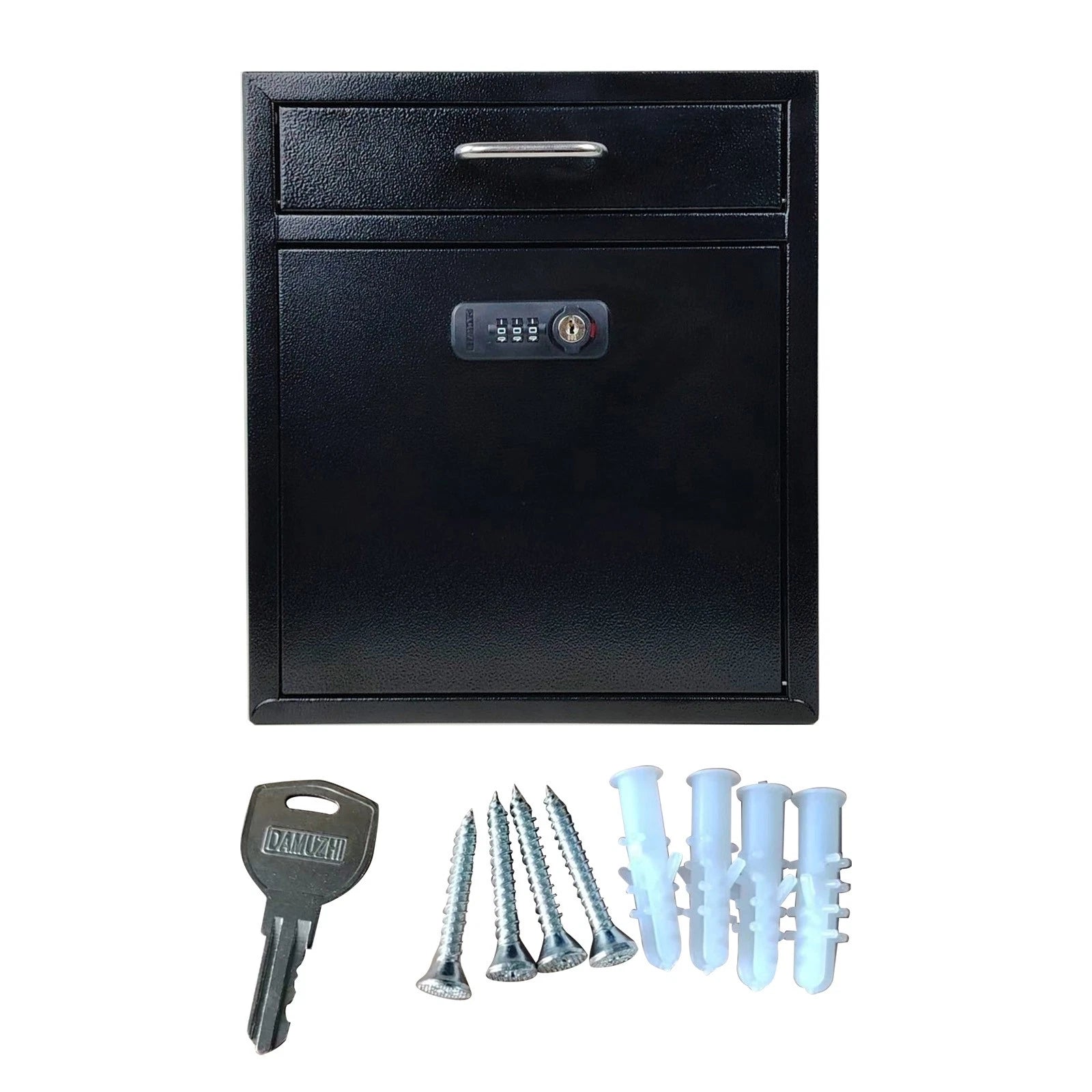 Black Anti-theft Stainless Steel Mailbox Heavy Duty Front Locking