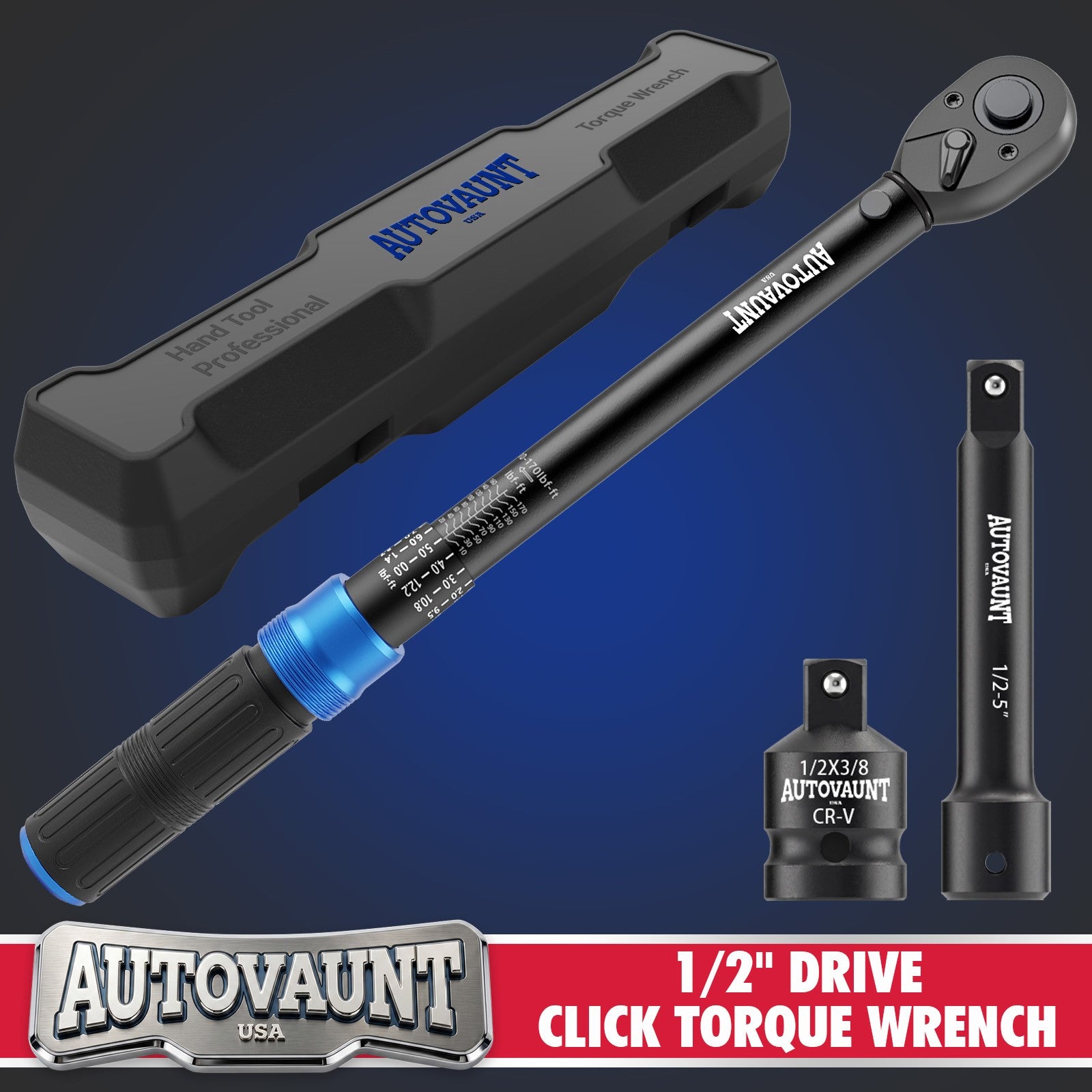 1/2-Inch Torque Wrench Snap Socket Professional Drive Click Ratcheting by Unbranded