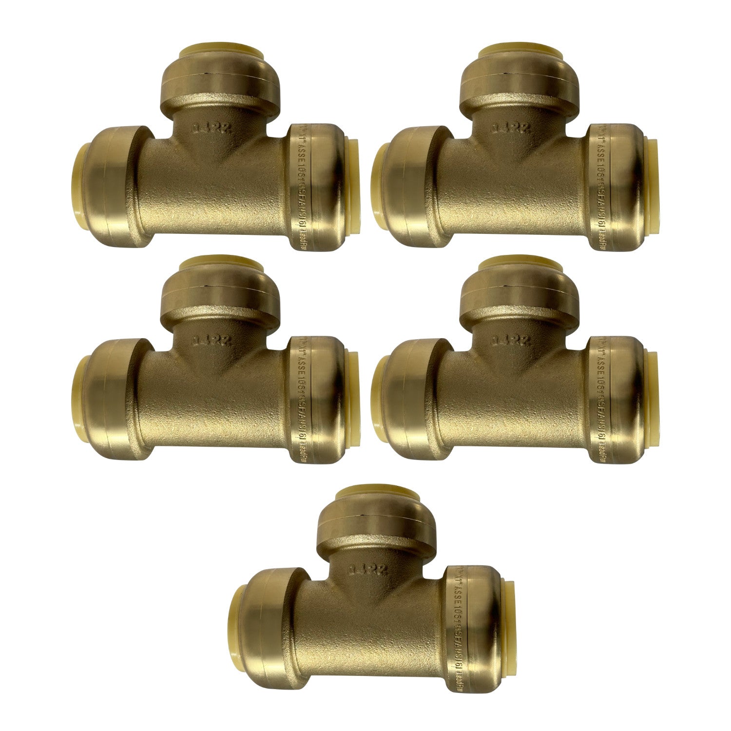 XFITTING 1" Push Fit Tee Fitting - 5 Pack