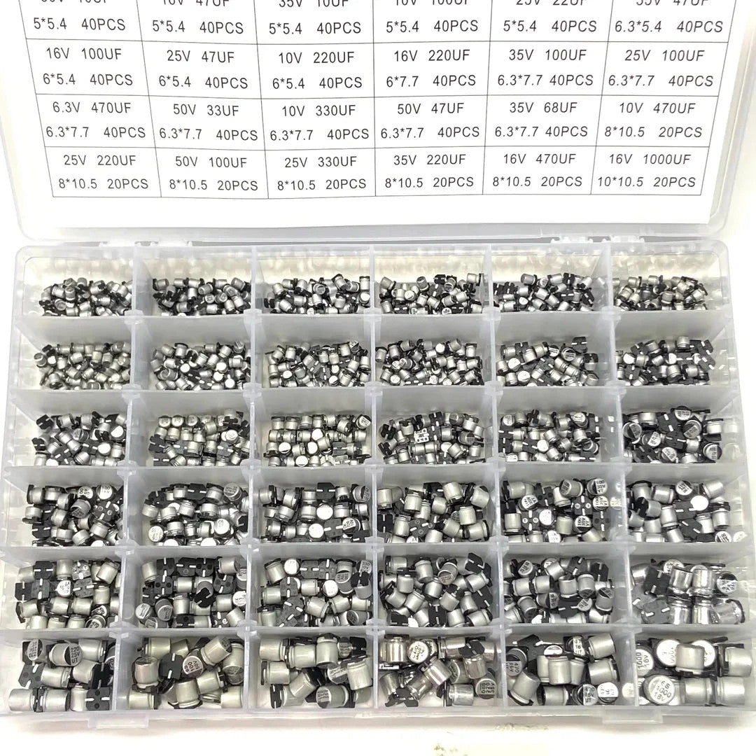 1500PCS Smd Aluminum Electrolytic Capacitor Kit for Enthusiasts